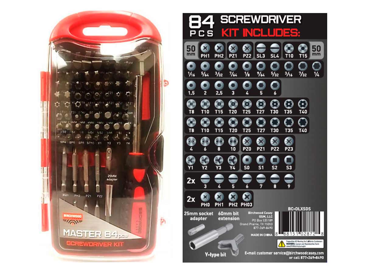 Набор бит с отверткой Birchwood Casey Master Screwdriver Kit , 84 шт.