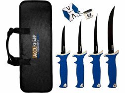 Набор филейных ножей AccuSharp Fillet Knife Kit (4 ножа,точилка,кейс)